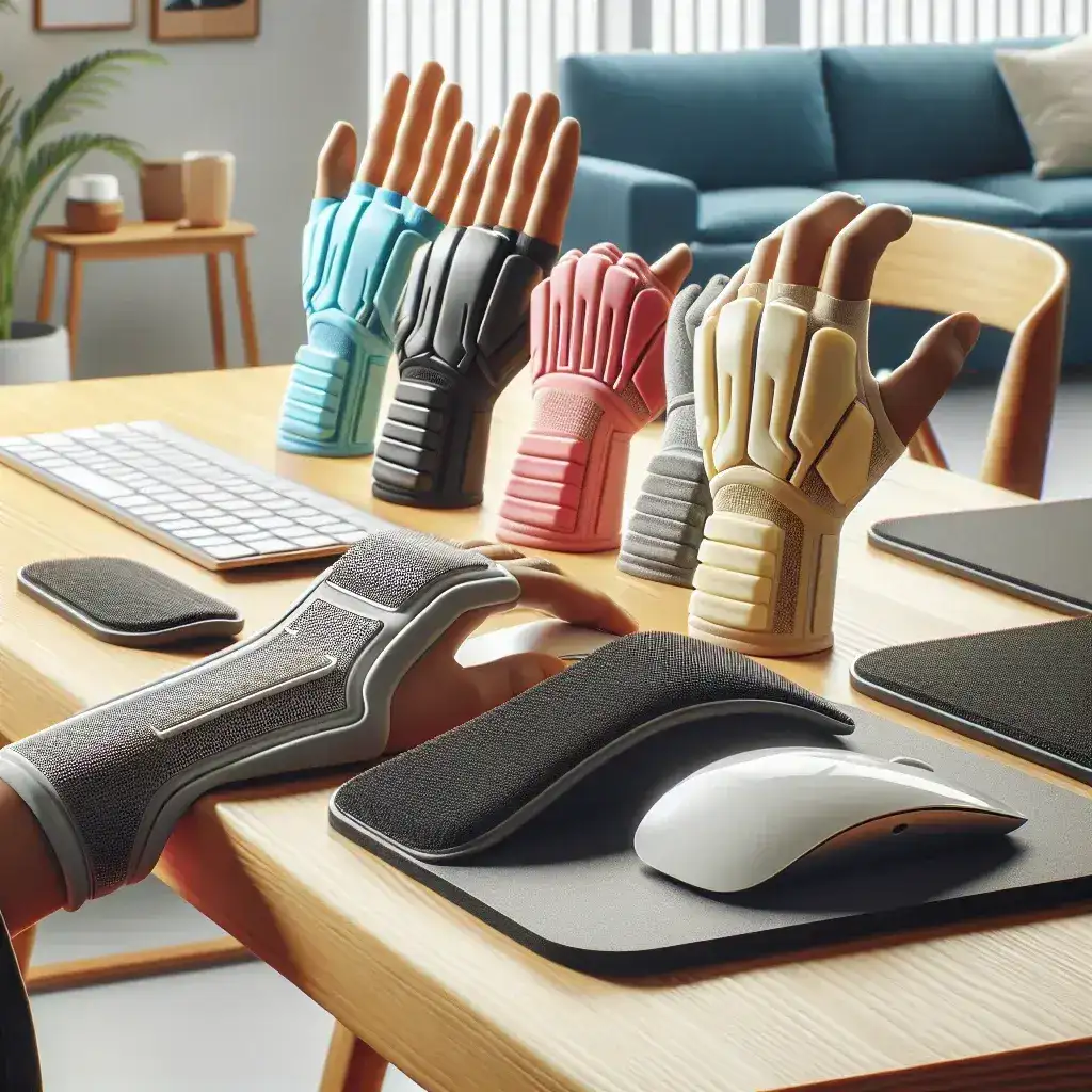 Suportes ergonômicos para punho durante uso de mouse e teclado fabricados no Brasil